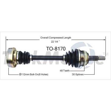 SURTRACK AXLE Cv Axle Shaft, To-8170 TO-8170